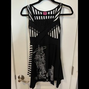 Flowy black and white nautical tank